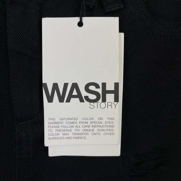 🌞 NWT Gap 1969 Black Ripped Girlfriend Denim Jeans 24r Distressed Rolled Cuff - Picture 10 of 12